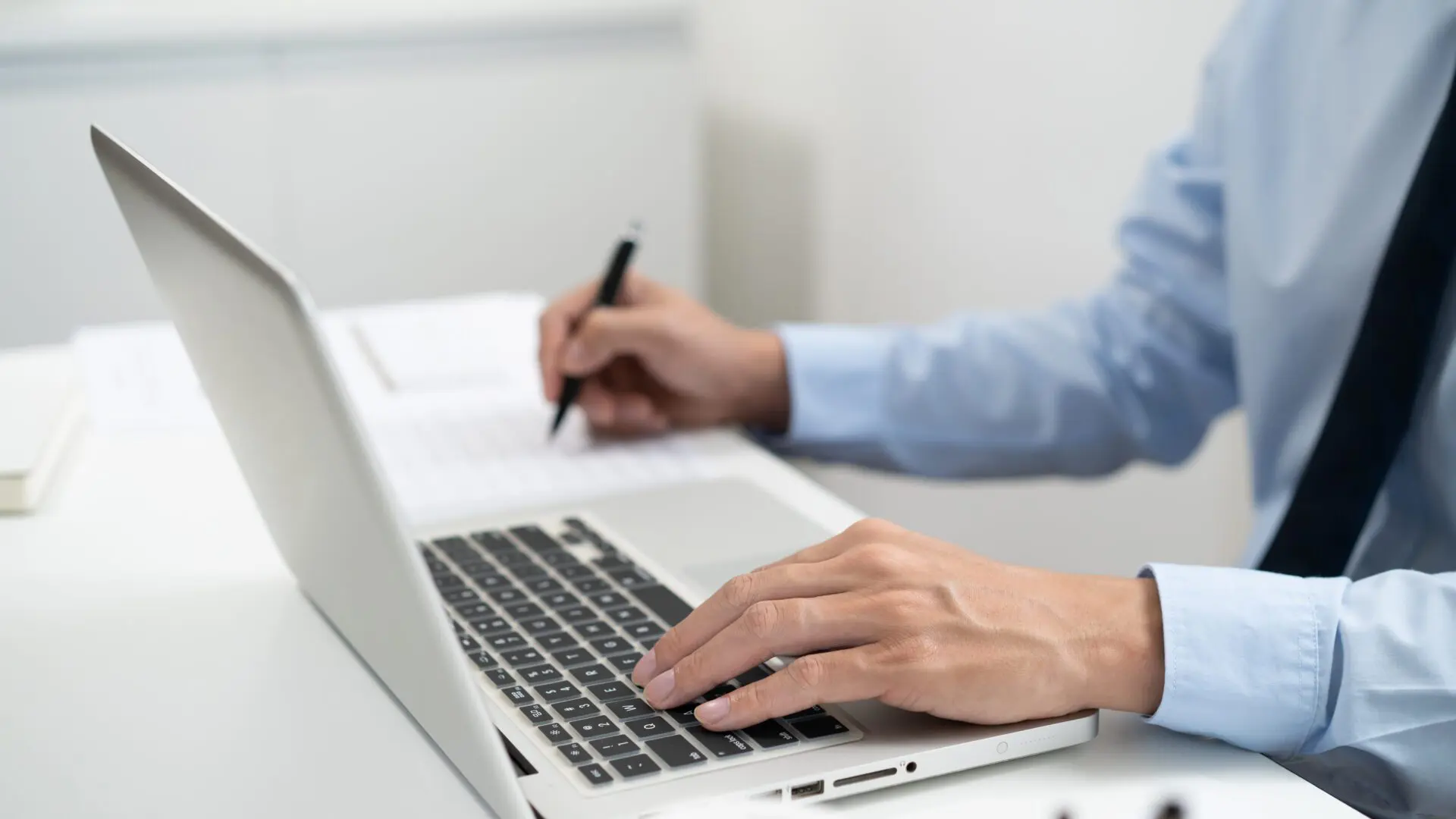 Man reading a business newspaper
